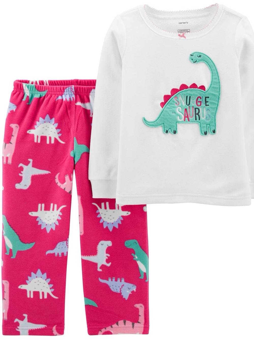 Carter's Teal Dinosaur 'Snuggle-saurus' fleece pajama set 5